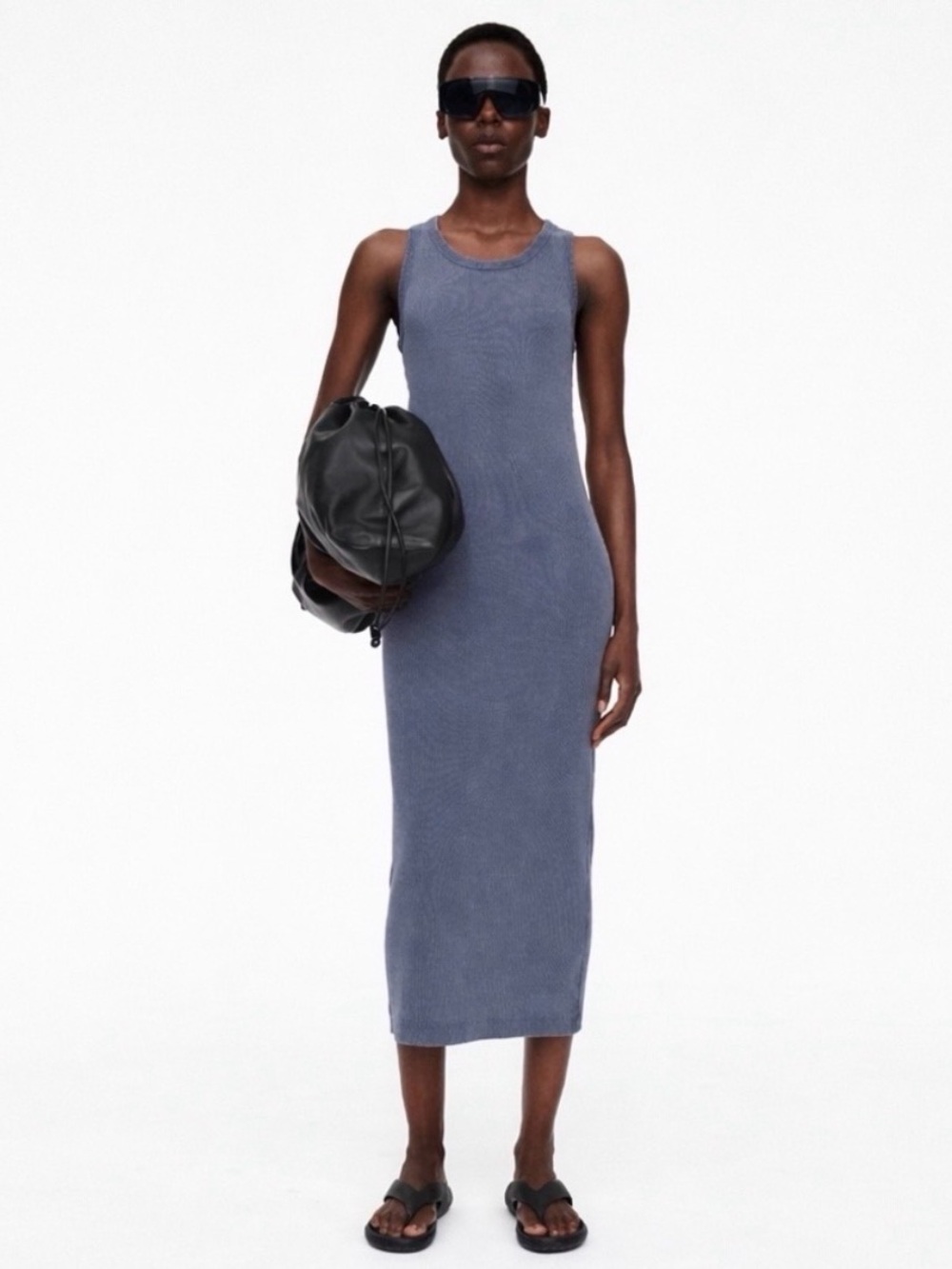 COS sleeveless ribbed midi dress | XS